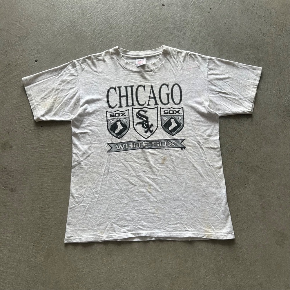 Vintage 90s Chicago White Sox Shirt Size XL Gray MLB Baseball 1991 USA Made